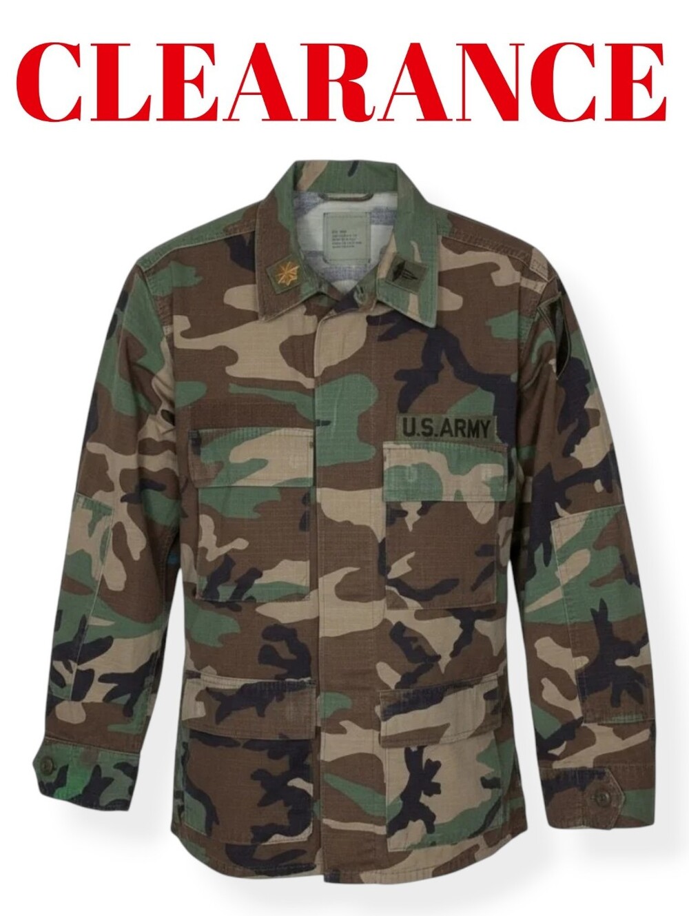 Vintage Military BDU Coat US Army Woodland Camouflage, Ripstop Cotton/Nylon